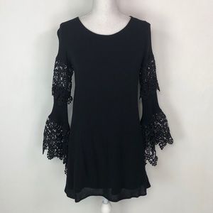 Miami Black Bell Sleeve Dress